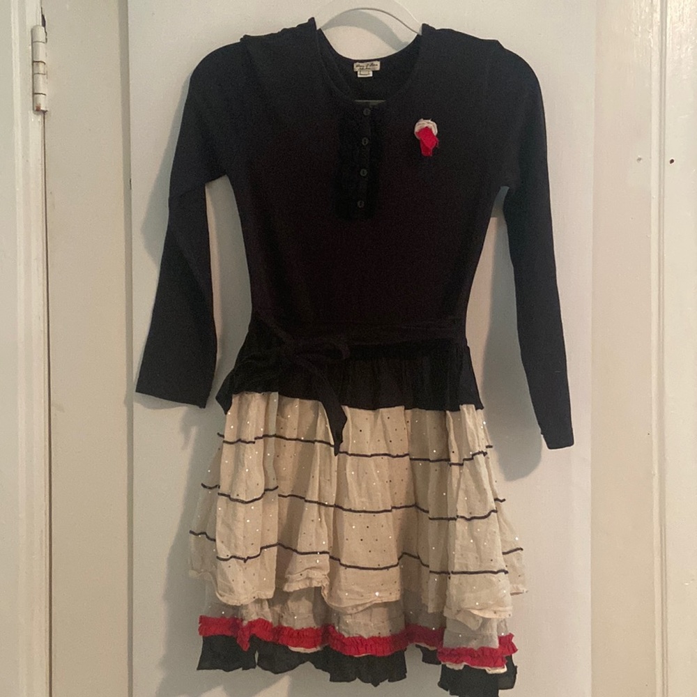 Gorgeous French designer Eliane Et Lena black long sleeve dress, Size 12